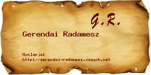 Gerendai Radamesz névjegykártya